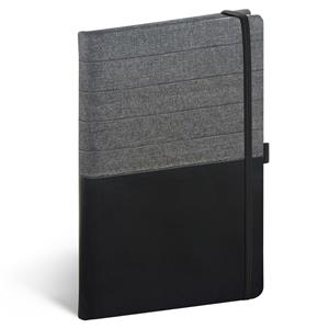 Note lined A5 - Skiver black/grey