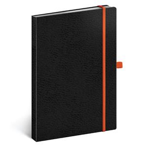 Note lined A5 - Vivella Classic - black/orange