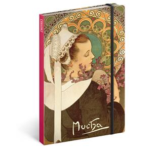 Note unlined A5 - Alphonse Mucha - Heather