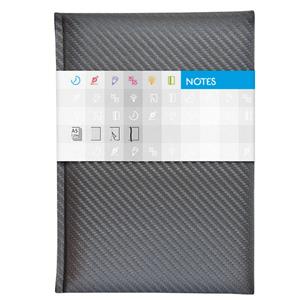 Notebook Carbon A5 lined - silver