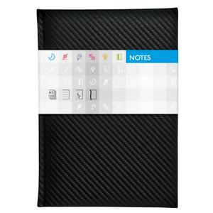 Notebook Carbon A5 squared - black