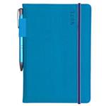 Notizbuch AMOS A5 kariert - Blau/blaues Gummiband