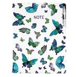 Notizbuch DESIGN A4 kariert - Blaue Schmetterlinge