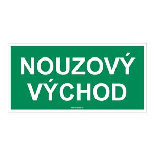 Nouzový východ - bezpečnostní tabulka, plast 2 mm 200x100 mm