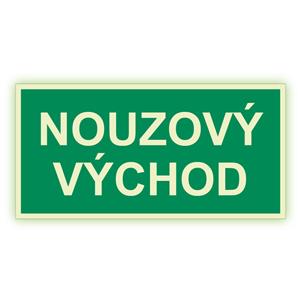 Nouzový východ - fotoluminiscenční tabulka, plast 2 mm 300x150 mm