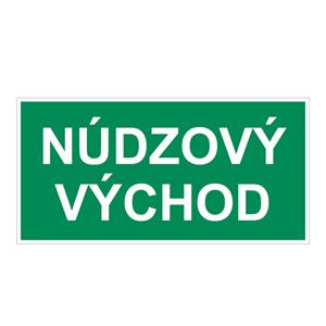 Núdzový východ - bezpečnostná tabuľka, plast 1 mm 200x100 mm