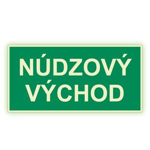 Núdzový východ - fotoluminiscenčná tabuľka, plast 1 mm 300x150 mm