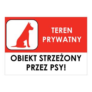 OBIEKT STRZEŻONY PRZEZ PSY, naklejka 210x148 mm