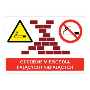 ODDZIELNE MIEJSCE DLA PALĄCYCH I NIEPALĄCYCH, płyta PVC 2 mm z dziurkami, 210x148 mm