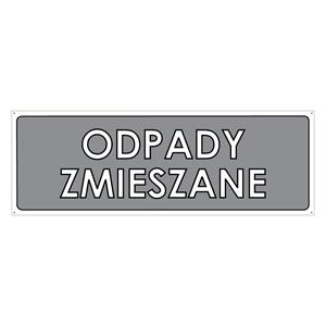 ODPADY ZMIESZANE, płyta PVC 2 mm z dziurkami, 290x100 mm