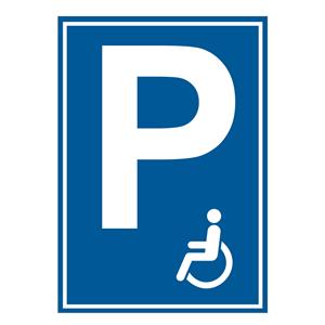 PARKING DLA NIEPEŁNOSPRAWNYCH - znak BHP, płyta PVC A4, 1 mm