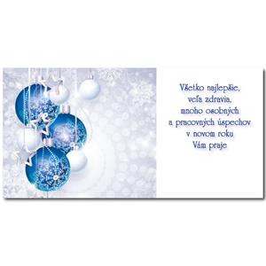 PF 2024 - Card with wishes - Blue ornaments with stars