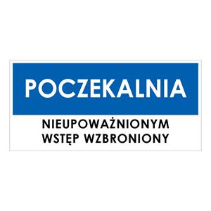 POCZEKALNIA, niebieski - płyta PVC 1 mm 190x90 mm