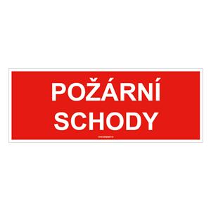 Požární schody - bezpečnostní tabulka, plast 1 mm 210x80 mm