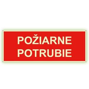 Požiarne potrubie - fotoluminiscenčná tabuľka s dierkami, plast 2 mm 210x80 mm