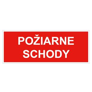 Požiarne schody - bezpečnostná tabuľka, plast 2 mm 210x80 mm