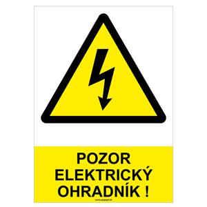 Pozor, elektrický ohradník! - bezpečnostná tabuľka, samolepka A4