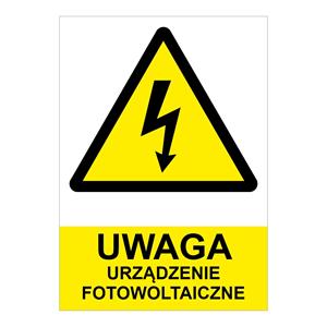 POZOR fotovoltaické zařízení - bezpečnostní tabulka, plast 0,5 mm (A4) 210 x 297 mm