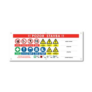 POZOR STAVBA 1 bezpečnostní banner - 100x40 cm