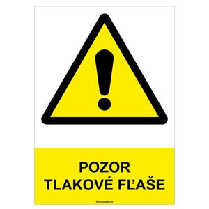 Pozor, tlakové fľaše - bezpečnostná tabuľka, plast 2 mm - A4