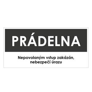 PRÁDELNA, šedá, plast 1 mm 190x90 mm