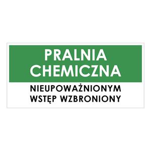 PRALNIA CHEMICZNA, zielony - płyta PVC 2 mm 190x90 mm