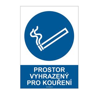 PROSTOR VYHRAZENÝ PRO KOUŘENÍ, plast 1 mm, A4