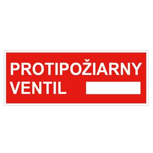 Protipožiarny ventil - bezpečnostná tabuľka, samolepka 210x80 mm