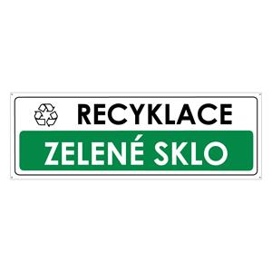 RECYKLACE - ZELENÉ SKLO, plast 2 mm s dírkami 290x100 mm