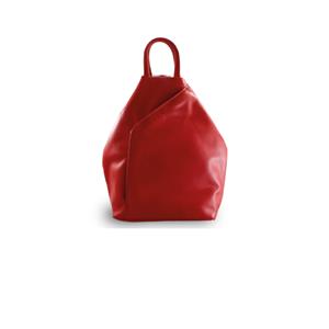 Red leather backpack