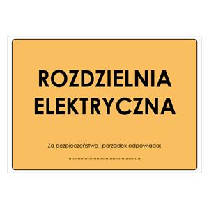 ROZDZIELNIA ELEKTRYCZNA, naklejka 297x210 mm