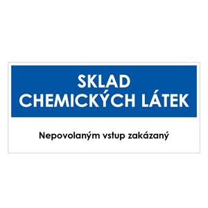 SKLAD CHEMICKÝCH LÁTEK, modrá, plast 1 mm 190x90 mm