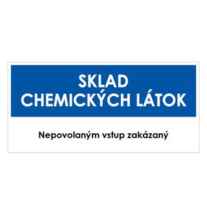 Sklad chemických látok, modrá, plast 2mm,190x90mm