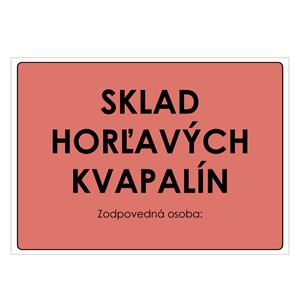 Sklad horľavých kvapalín, plast 1mm 297x210mm