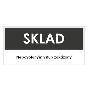 Sklad, šedá, samolepka 190x90mm