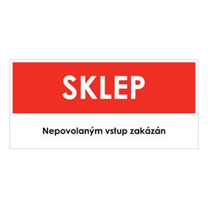 SKLEP, červená, plast 1 mm 190x90 mm