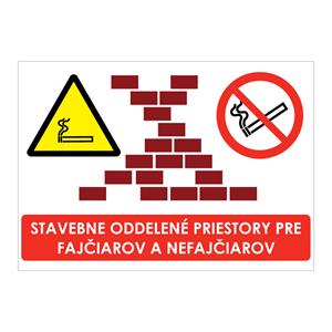 Stavebne oddelené priestory pre fajčiarov a nefajčiarov,plast 2mm,210x148mm