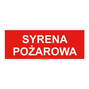 Syrena pożarowa - znak, naklejka 210x80 mm