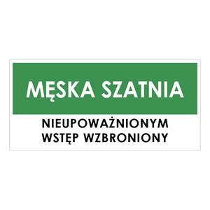 SZATNIA MĘSKA, zielony - płyta PVC 1 mm 190x90 mm