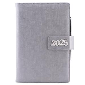 Tagebuch BRILLIANT täglich A5 2025 Tschechisch – Silber