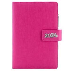 Tagebuch BRILLIANT täglich B6 2024 - Rosa