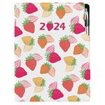 Tagebuch DESIGN täglich A4 2024 CZ - Erdbeere