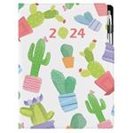 Tagebuch DESIGN täglich A4 2024 CZ - Kaktus