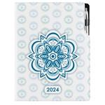 Tagebuch DESIGN täglich A4 2024 CZ - Mandala Blau