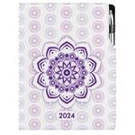 Tagebuch DESIGN täglich A4 2024 CZ - Mandala Lila