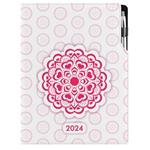 Tagebuch DESIGN täglich A4 2024 CZ - Mandala Rot