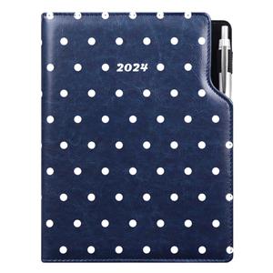 Tagebuch GEP DESIGN täglich A4 2024 - blau - punktmuster