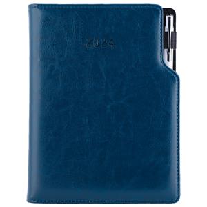 Tagebuch GEP mit Stift täglich B6 2024 - Blau