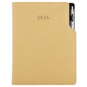 Tagebuch GEP mit Stift wöchentlich A4 2024 - Beige