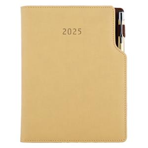 Tagebuch GEP mit Stift – wöchentlich A5 2025 Tschechisch - Beige